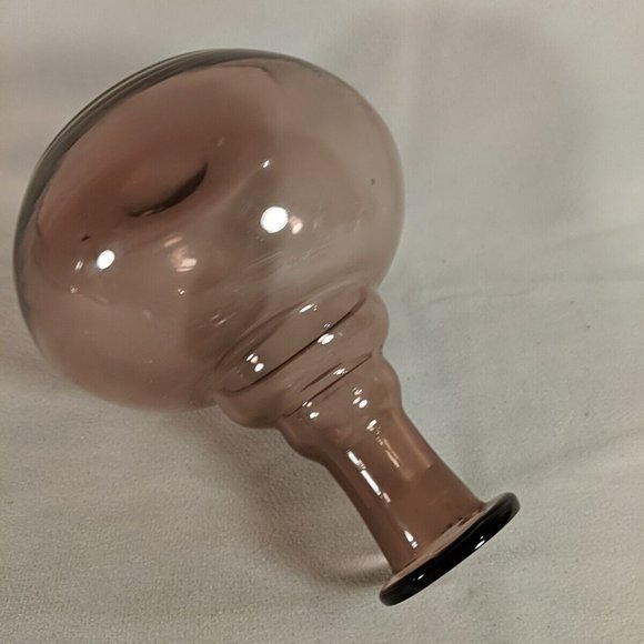 Amethyst Purple Glass Decanter Set of 9 6 Glasses Cups Bowl Rest Stop Topper VTG - Picture 6 of 16